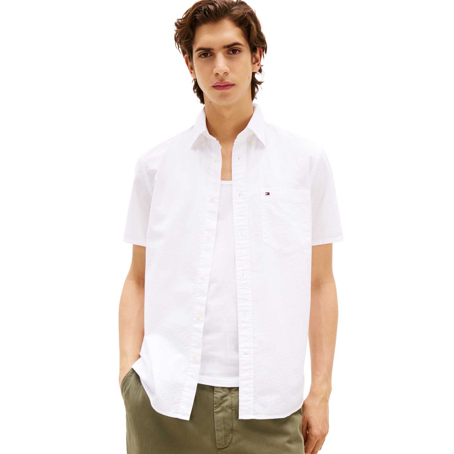 Tommy Hilfiger Regular Fit Seersucker Short Sleeve Shirt